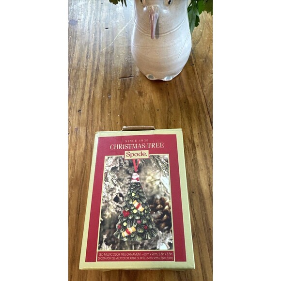 Spode Christmas Tree Multicolor LED Tree Ornament, Earthenware & Glass New B1076 - Picture 1 of 5